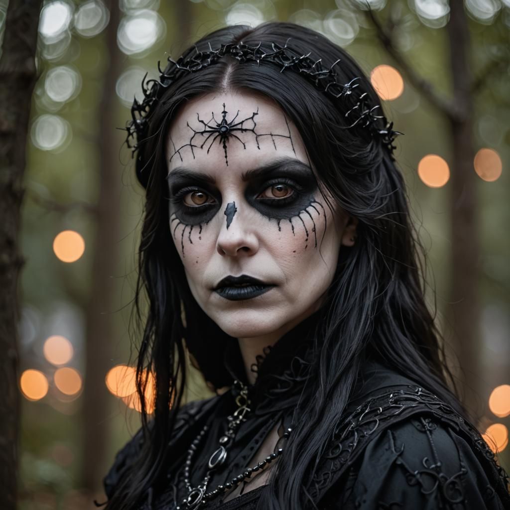 Gothic Widow Portrait in Sharp Focus