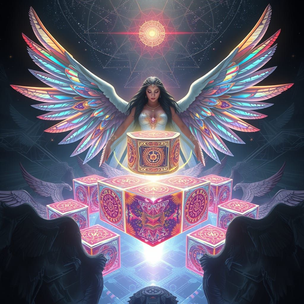 Angel of the Cosmic Abyss in Hyperrealistic Style