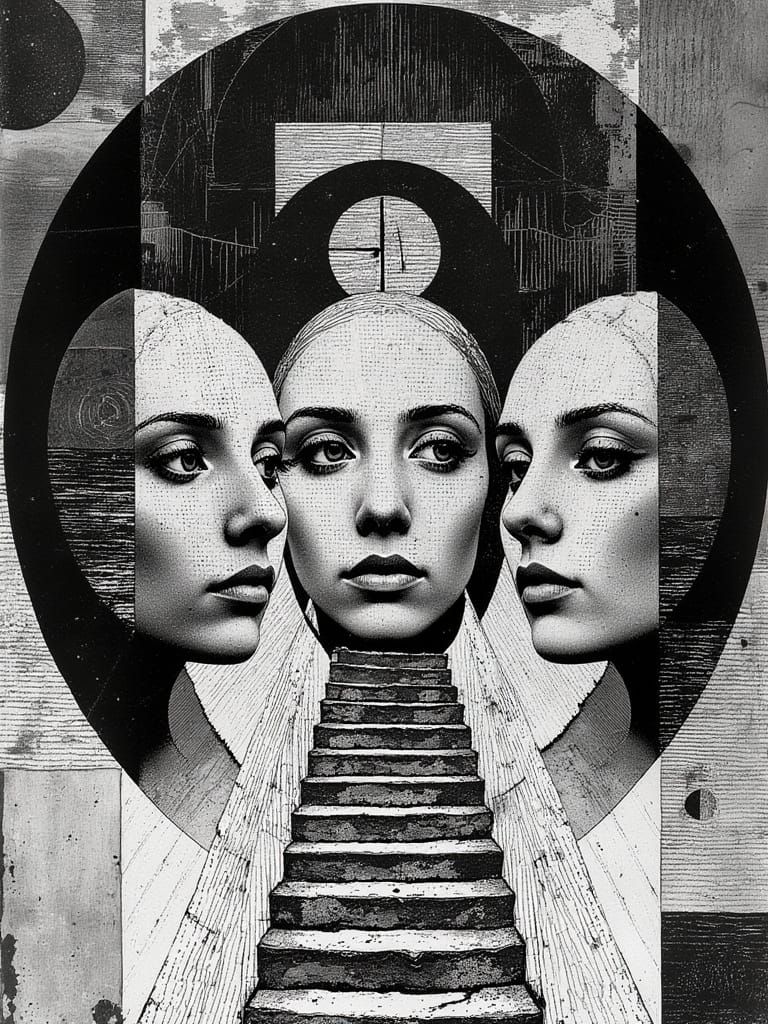 Paradoxical Portraits Emerge from Geometric Staircase in Bla...