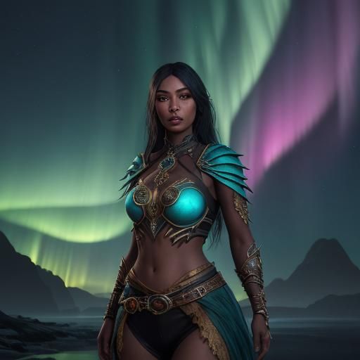 Iridescent Woman's Body Transformation: Fantasy Concept Art