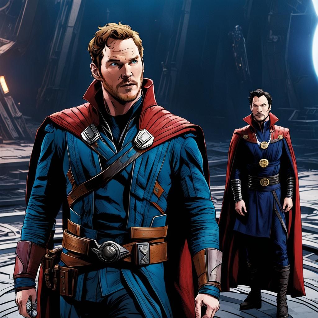Peter Quill and Doctor Strange on Vormir