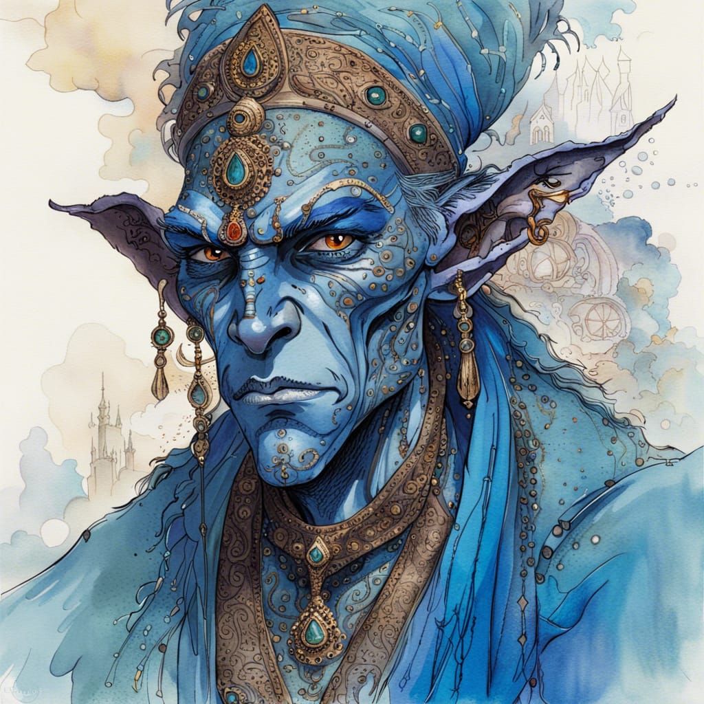 Githyanki Sorcerer Portrait in Ornate Fantasy Style