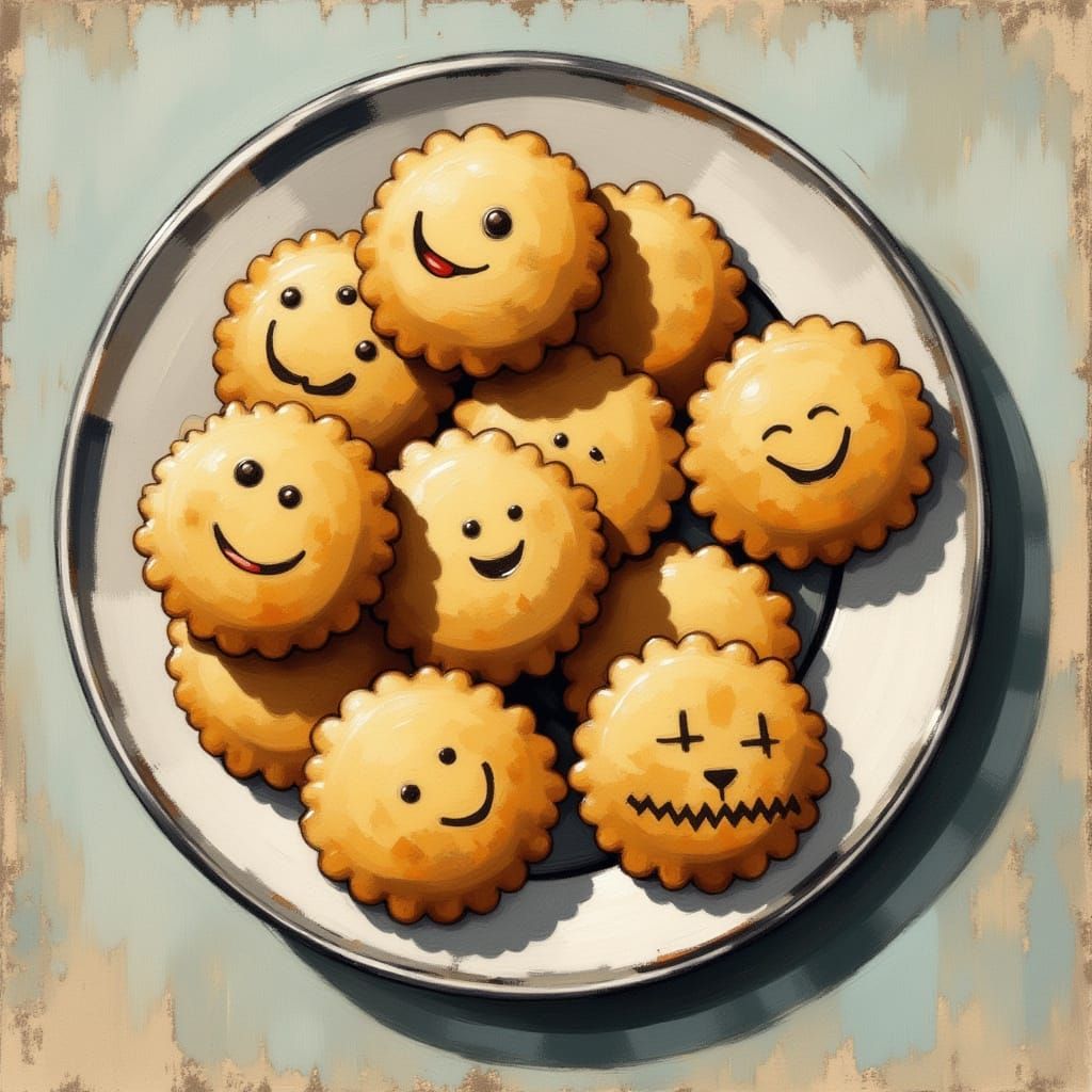 A Plate with Vintage-Style Cookies and Parchment Details