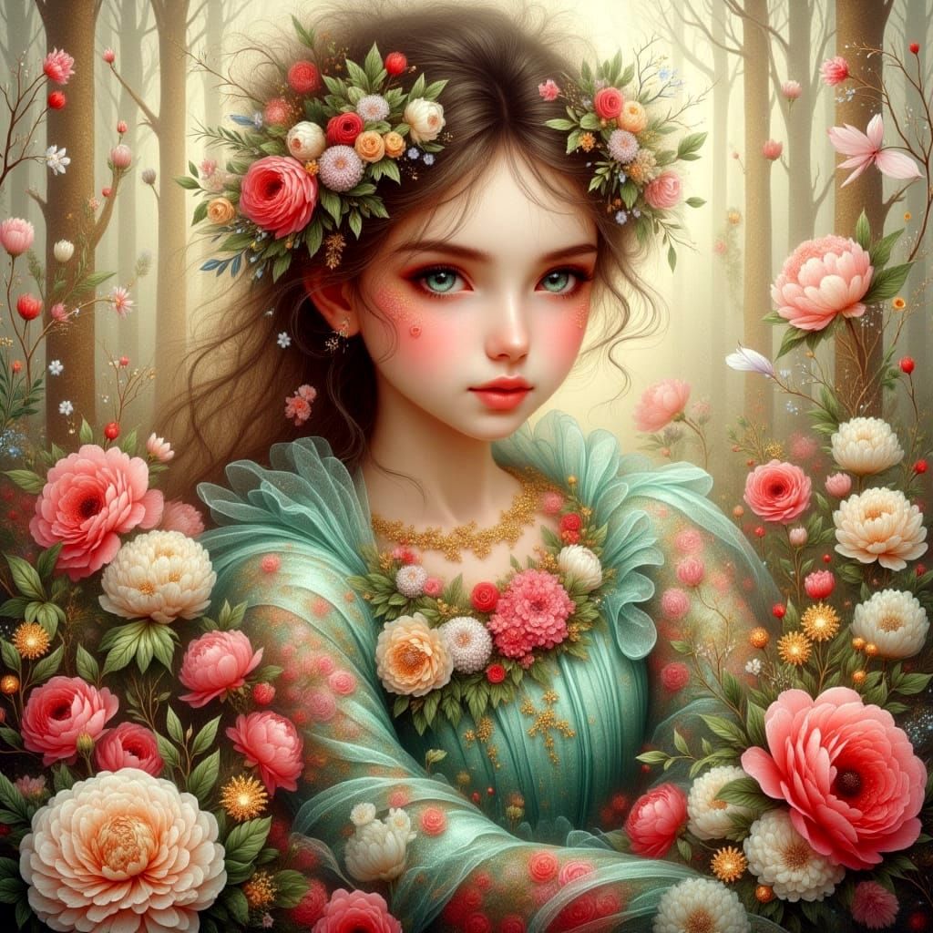 Ethereal Flower Girl Portrait
