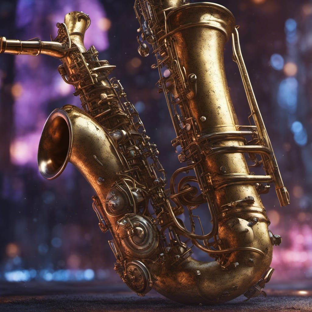 Fantastical Saxophone in Detailed Matte Painting