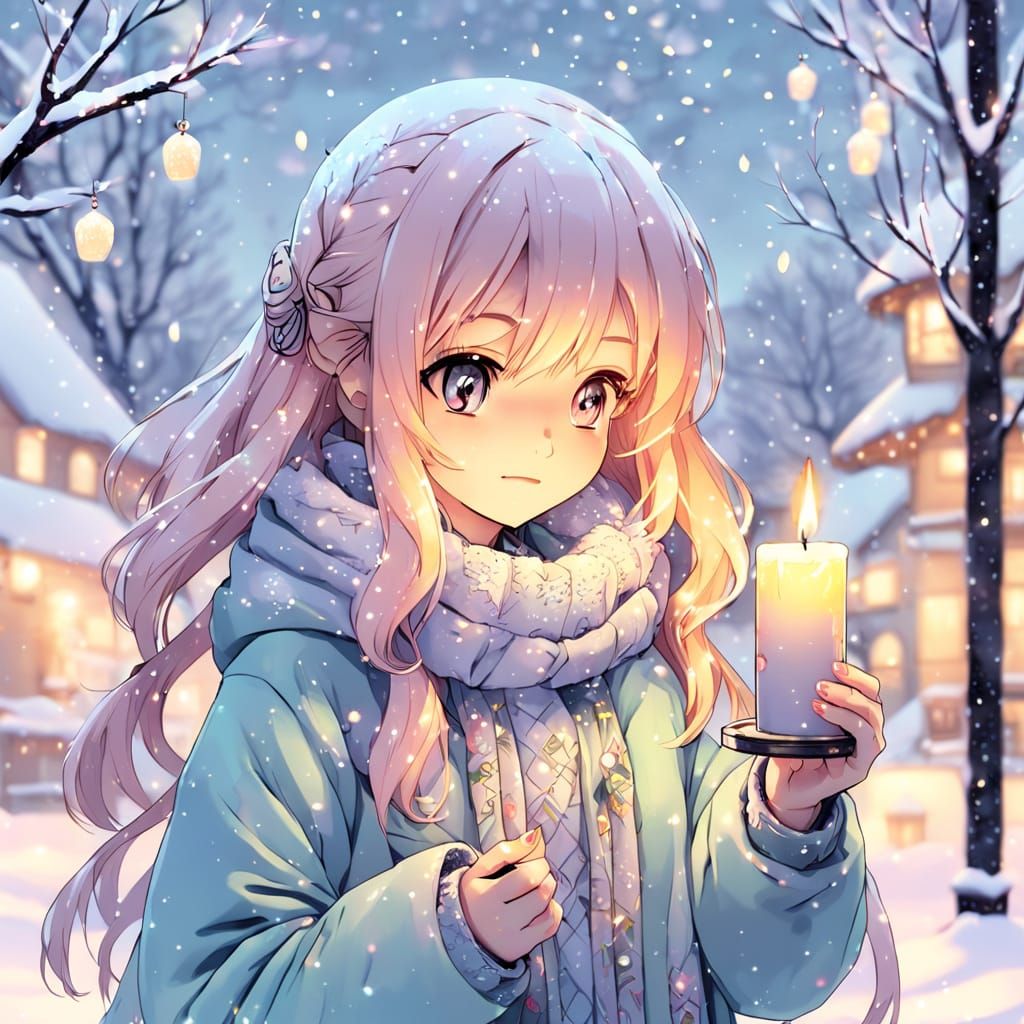 Anime Girl in Winter Wonderland