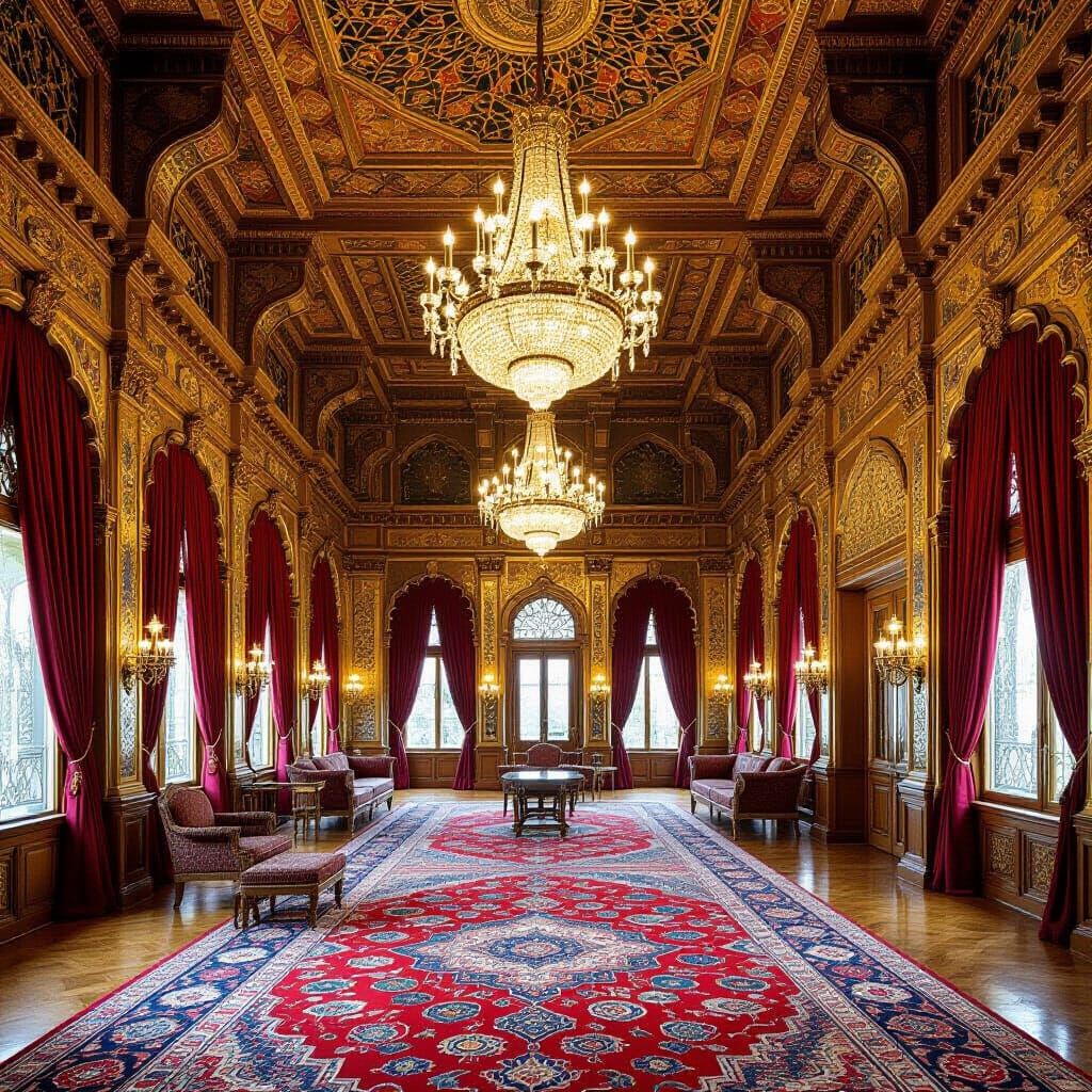 Opulent Sultan Palace Hall in Ottoman Style