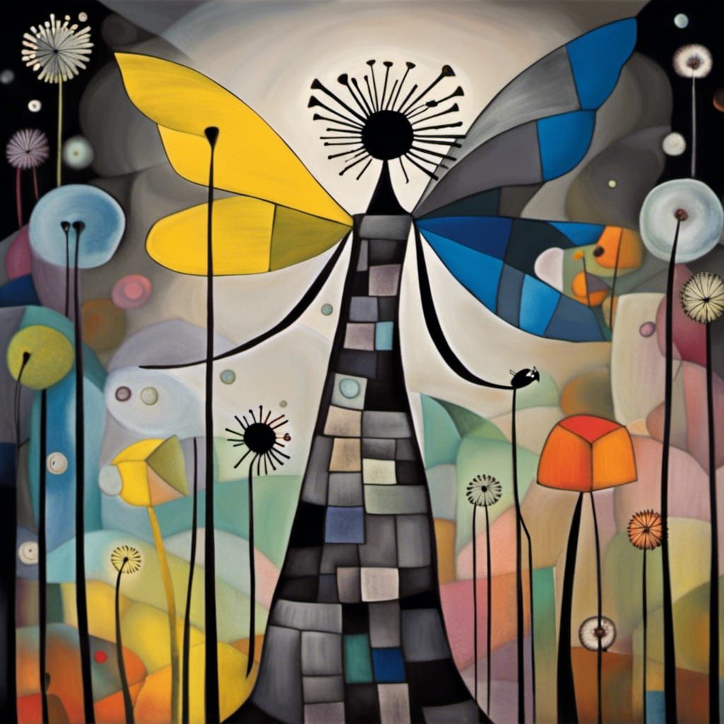 Fairies in Dandelion Dreamscape with Colorful Details