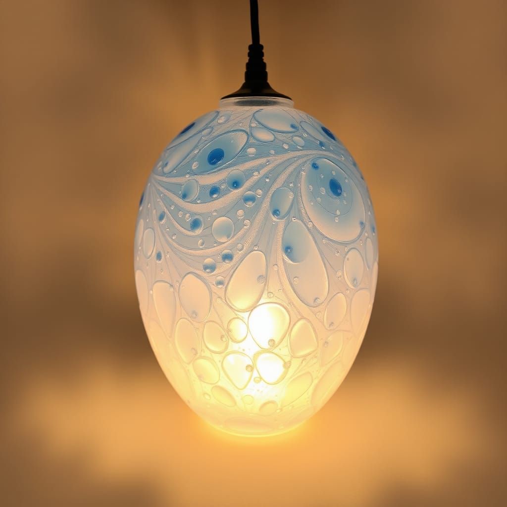 Handblown Glass Lamp with Dreamy Watercolor Ambiance