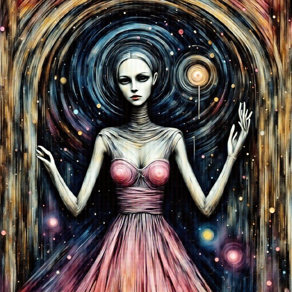 Fantasy Scene with Princess and Sergeant, Abstract Elements