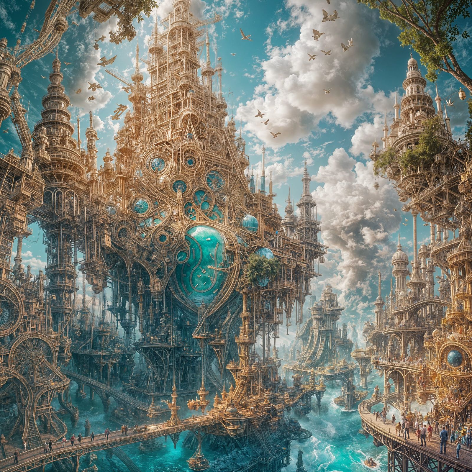 Hyperreal Eye Reflecting a Dreamlike World