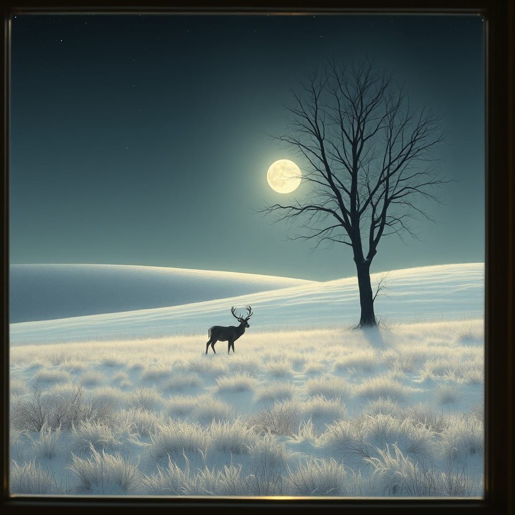Winter Wonderland Under Moonlight