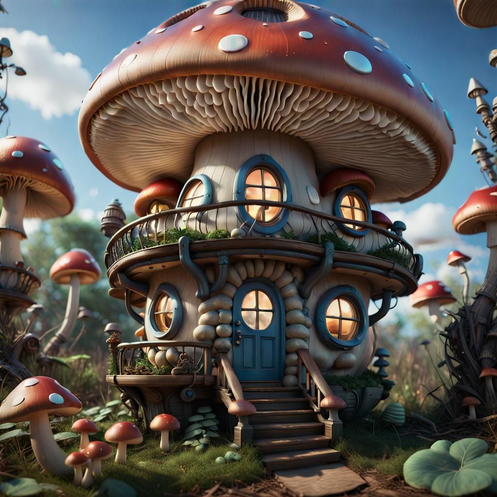 Buzz Lightyear Style Robotic Mushroom House