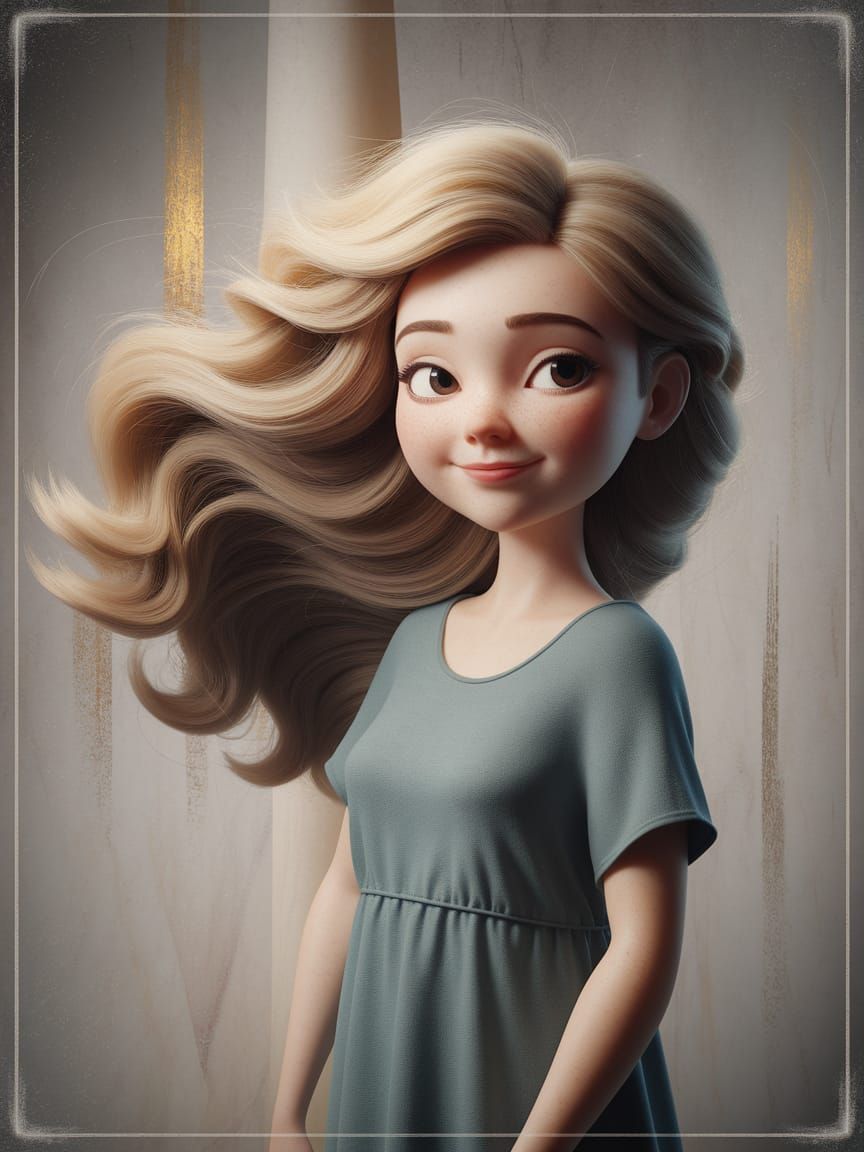 Norse Goddess in Vintage Charcoal Sketch