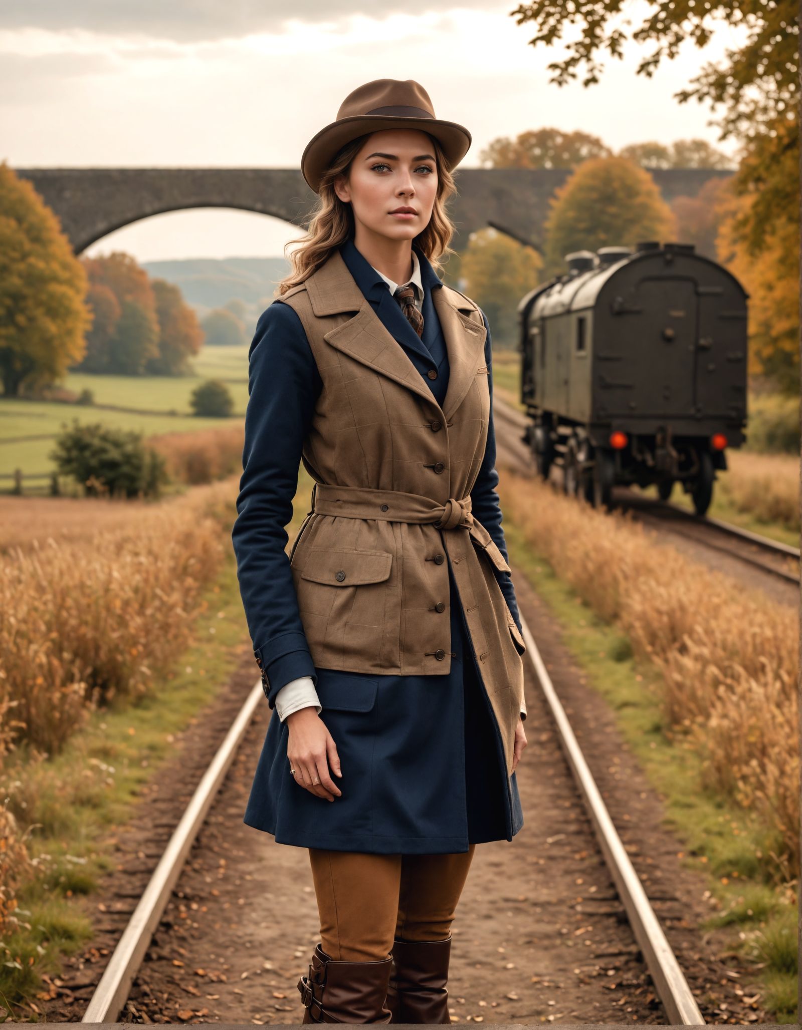 Country Aristocrat Fashion in Tweed and Boots