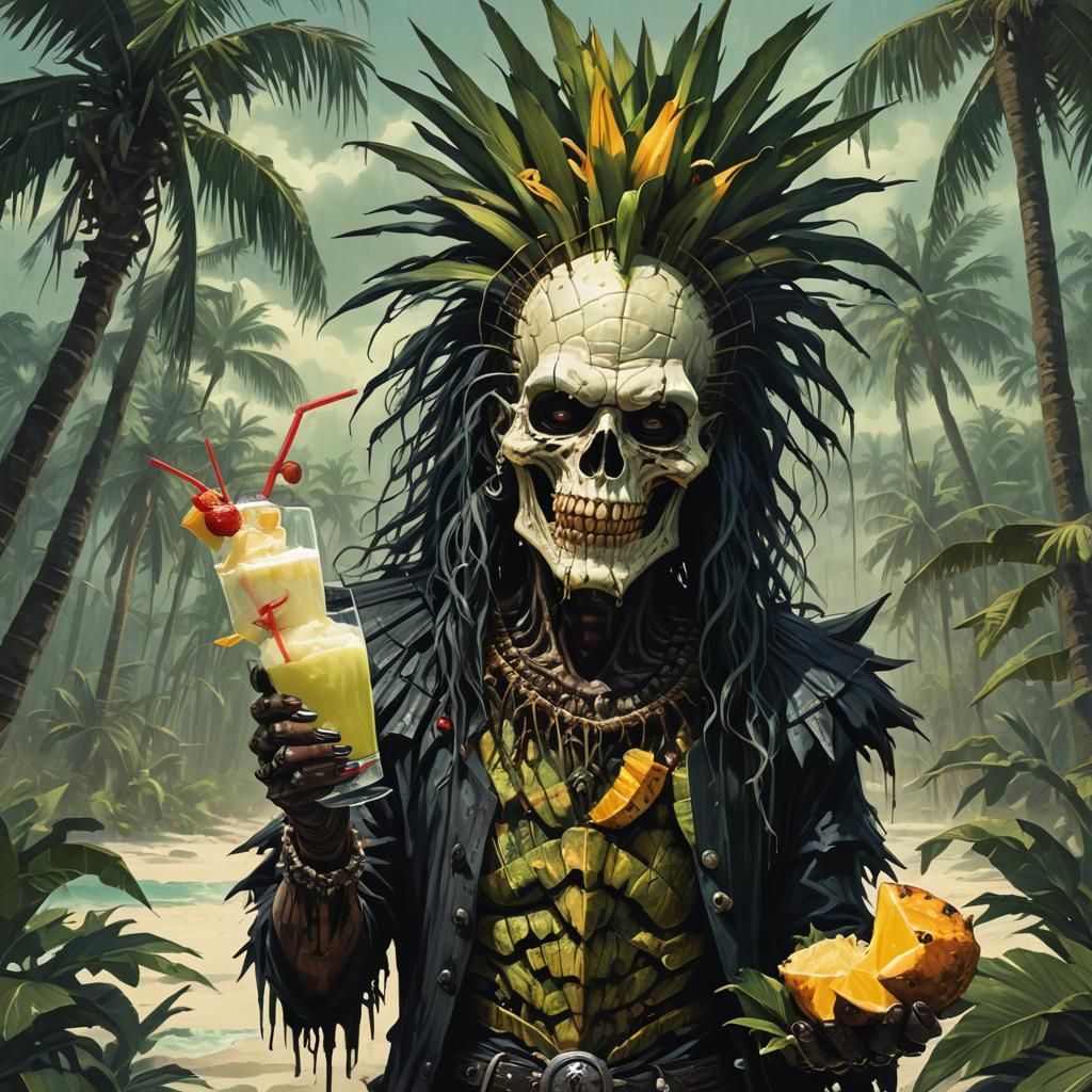 Gothic Tropical Horror Pina Colada, Sinister Art