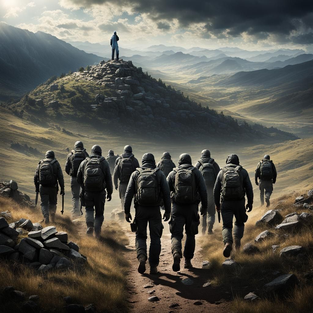 Sinister Figure in Dark Fantasy Landscape