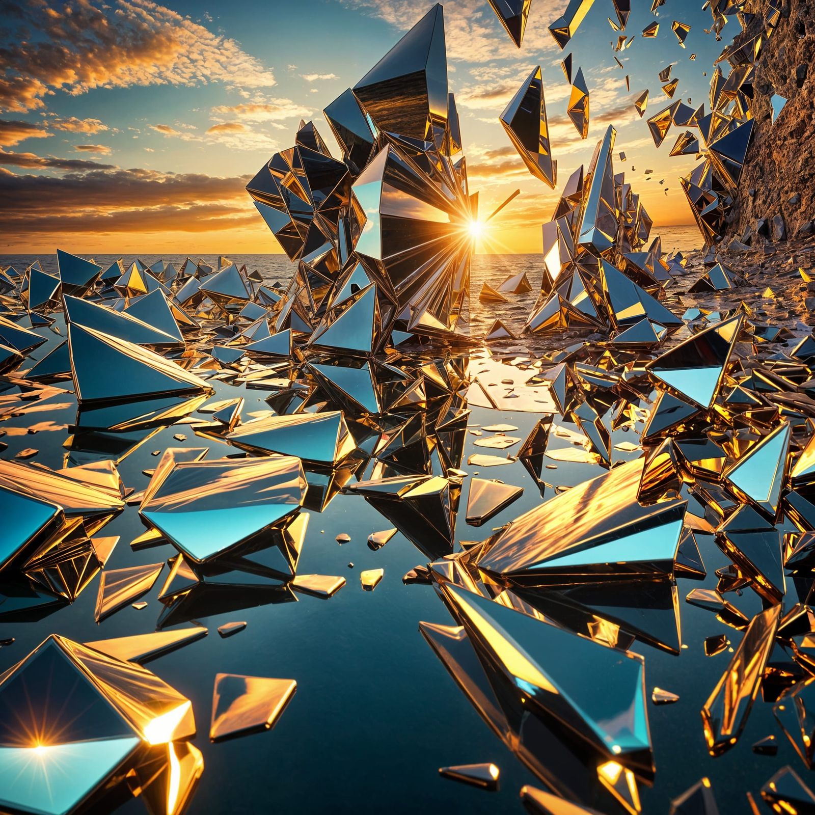 Shattered seascape.