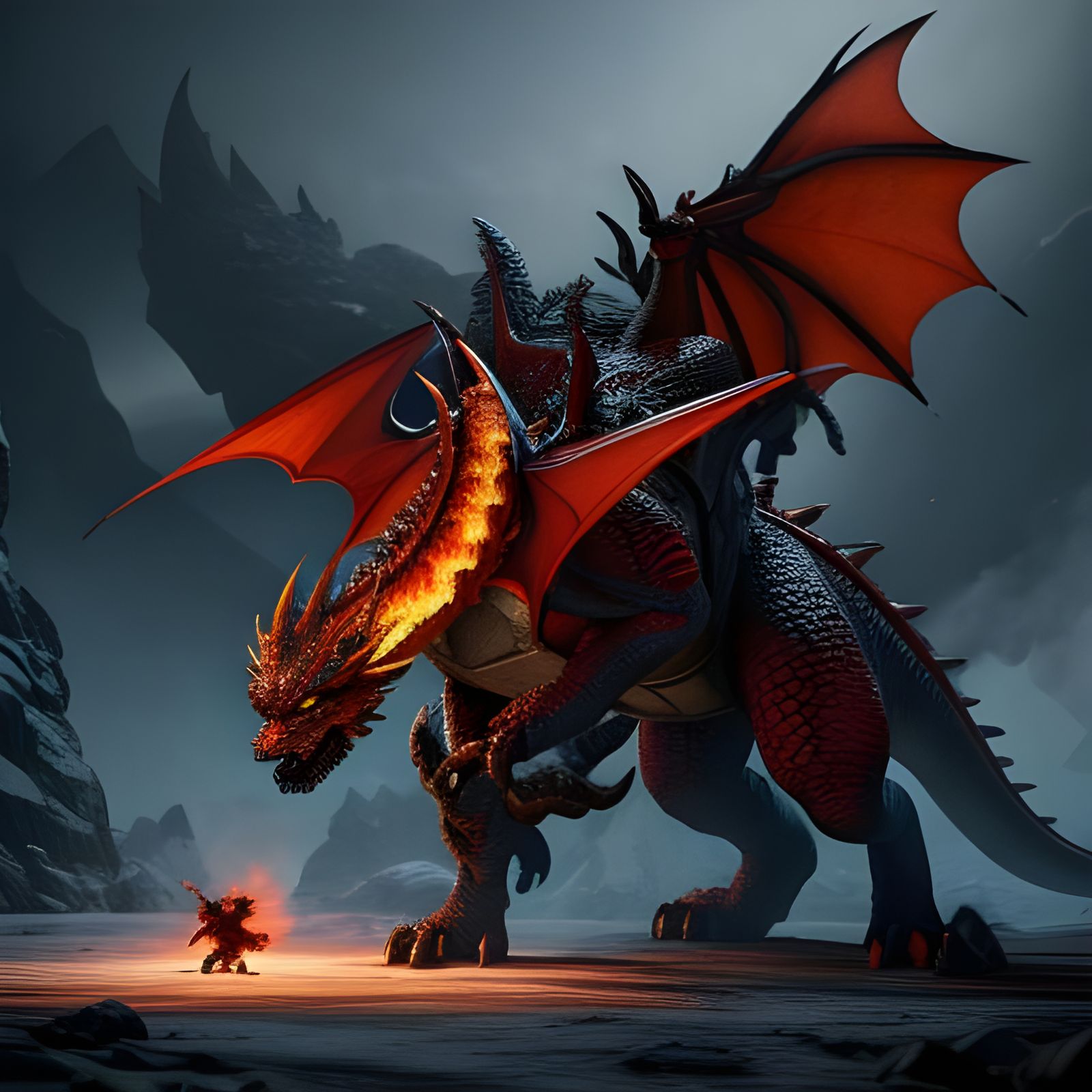 Epic Fire Dragon vs Ice Dragon Battle