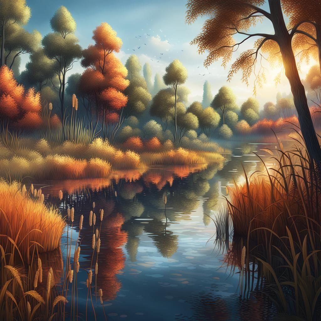 Woodland Lake: Detailed Matte Painting in Unreal Engine