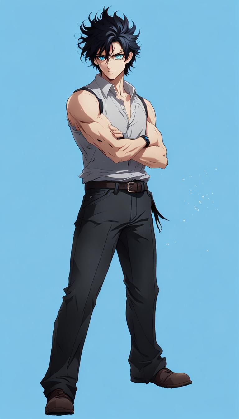 Portrait of a Handsome Young Man with Dark Hair