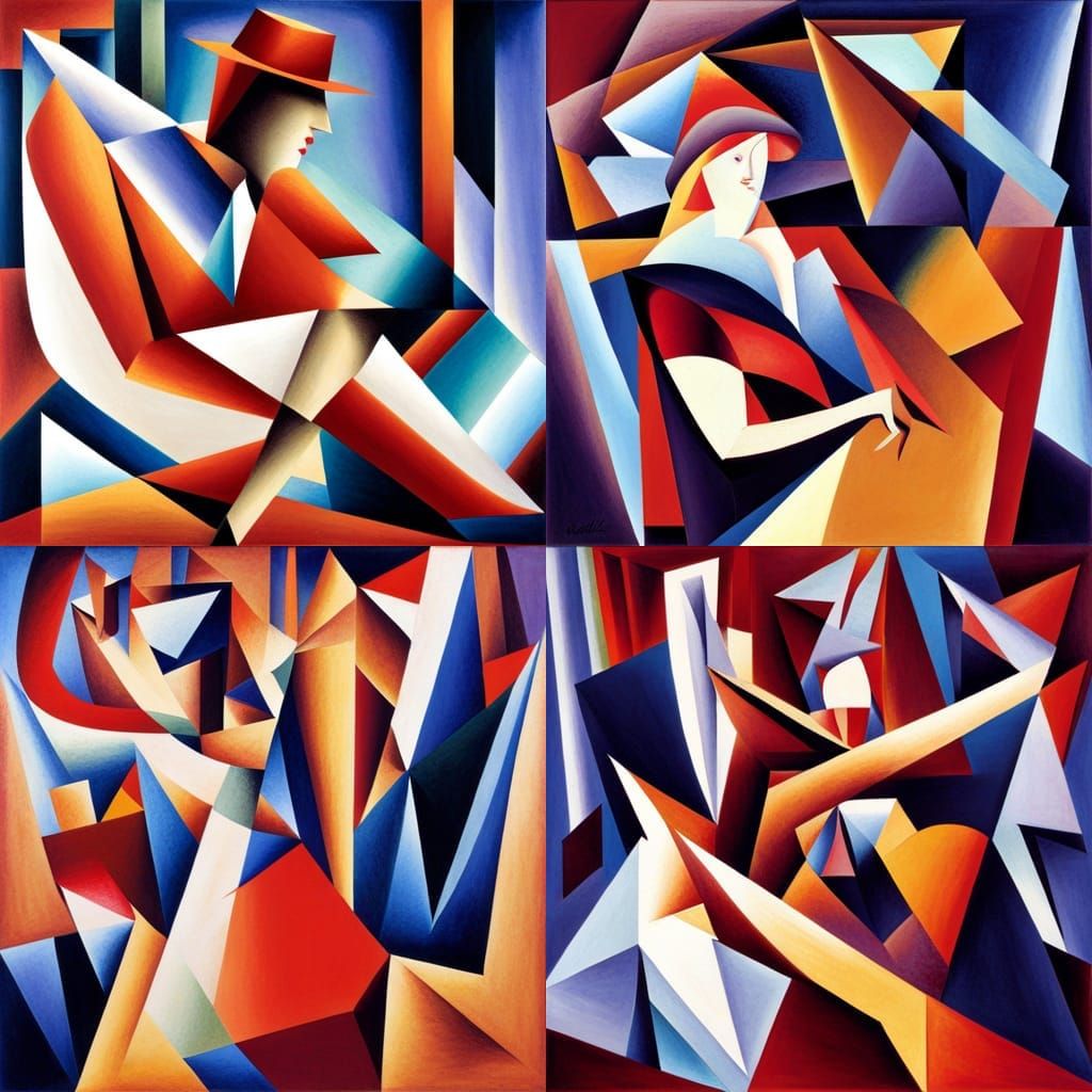 Abstract Cubism Euclidean Composition