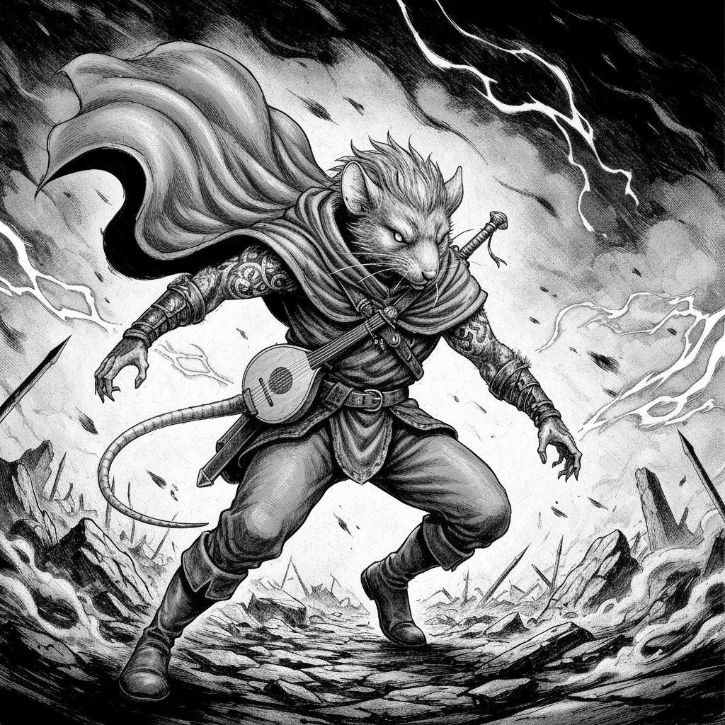 Manga Page: Finn the Mouse Wanderer in Battle