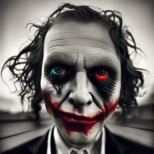 Joker Portrait in Gotham Style