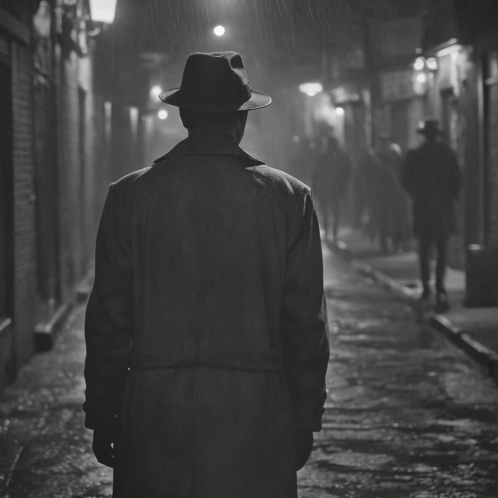 Film Noir Figure in Dark Alley