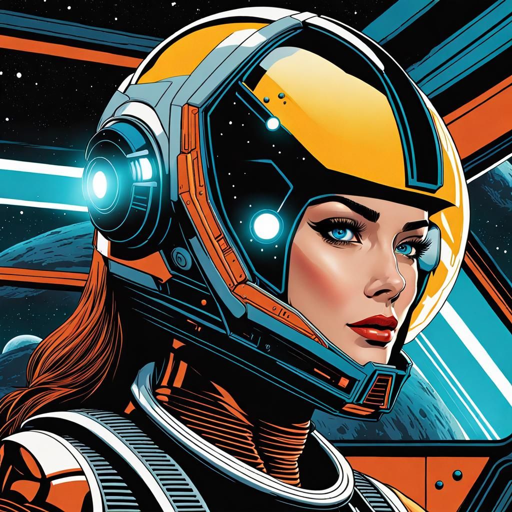 Space Opera Pilot in Cyberpunk Style