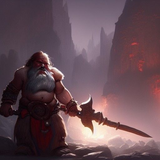 Dwarf Barbarian in Dark Fantasy Style
