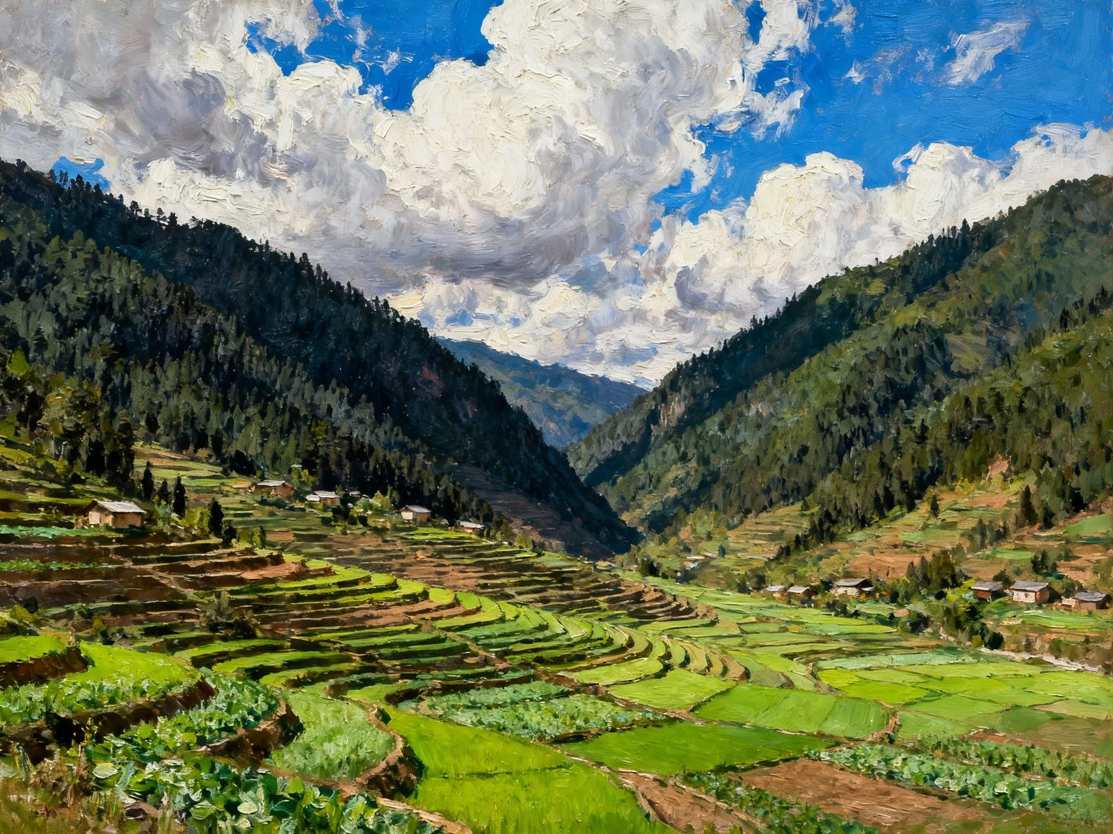 Terraced valley, Nepal