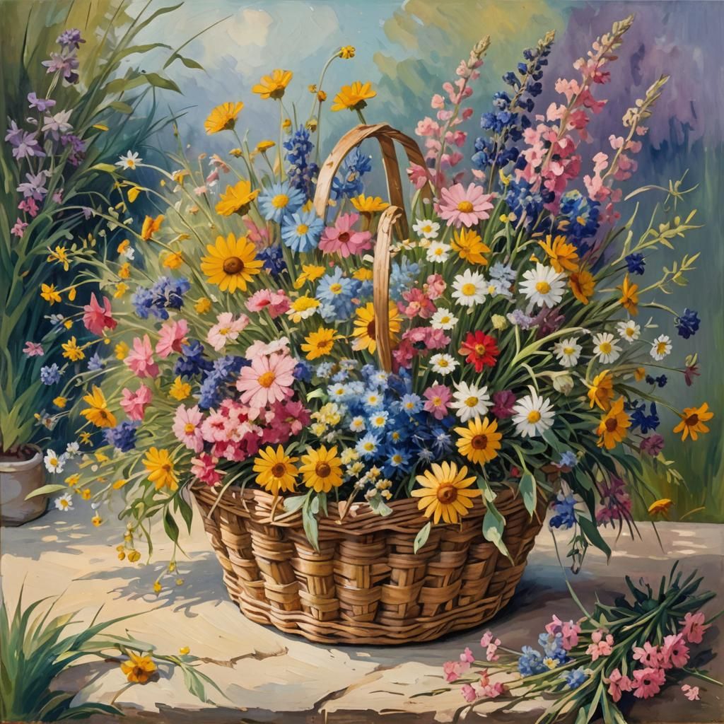 Basket of Wildflowers