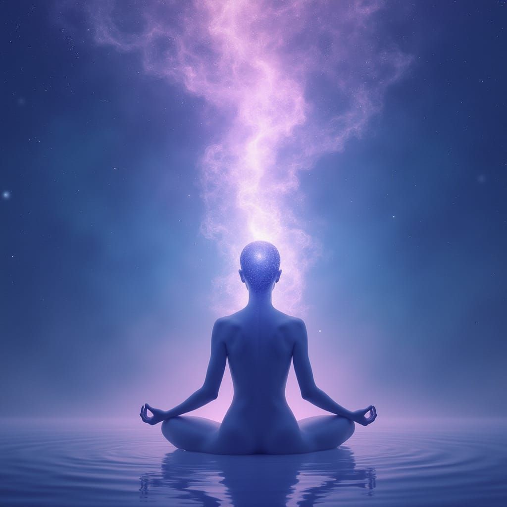 Cosmic Lavender Portal to Serene Mindfulness