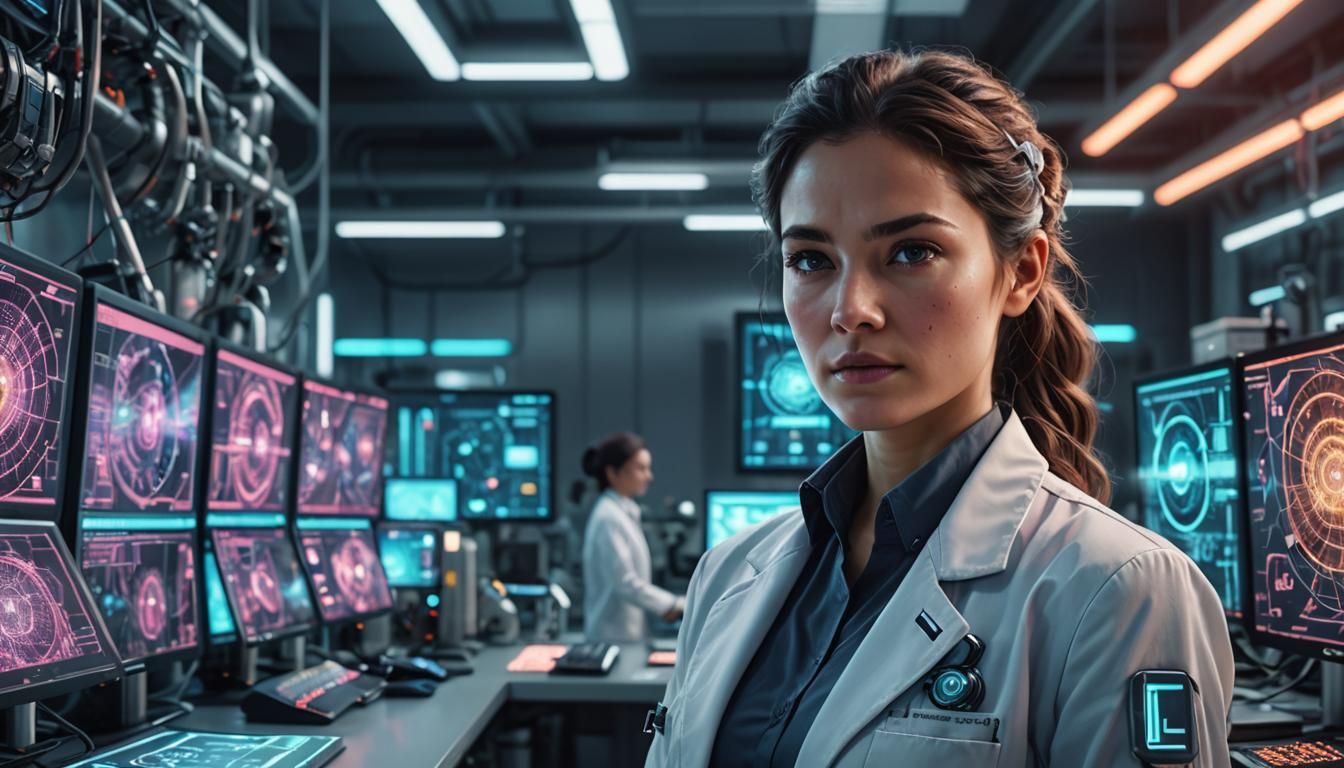 Brilliant Scientist in High-Tech Laboratory: Hyperrealistic ...