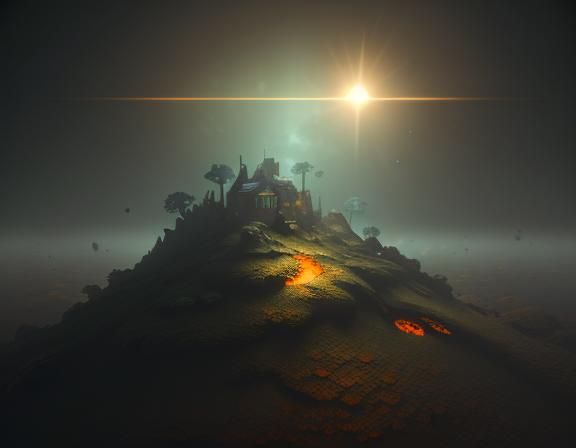 Female Amphibioid in Mystical Setting as 3D Art