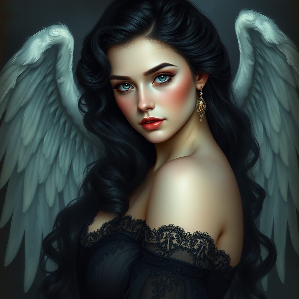 Ethereal Lady in Mystical, Victorian-Inspired Portrait