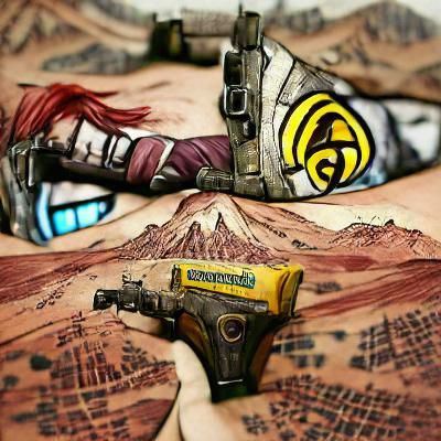 Cel-Shaded Wasteland Landscape in Borderlands Style