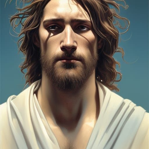 Jesus Christ Healing: Hyperdetailed Portrait in Volumetric L...