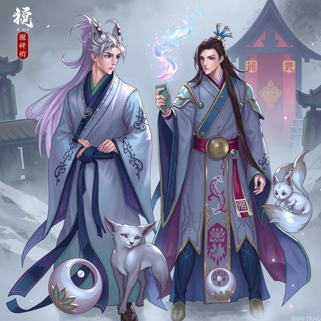 Two Men in Misty Mistveil Sect in Mo Dao Zu Shi Style
