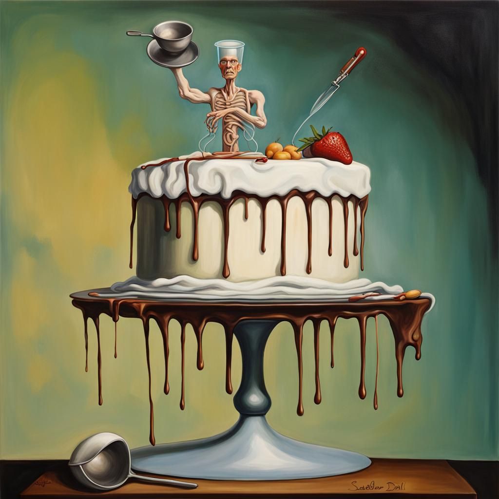 Surreal Doctor's Birthday Cake in Dali Style