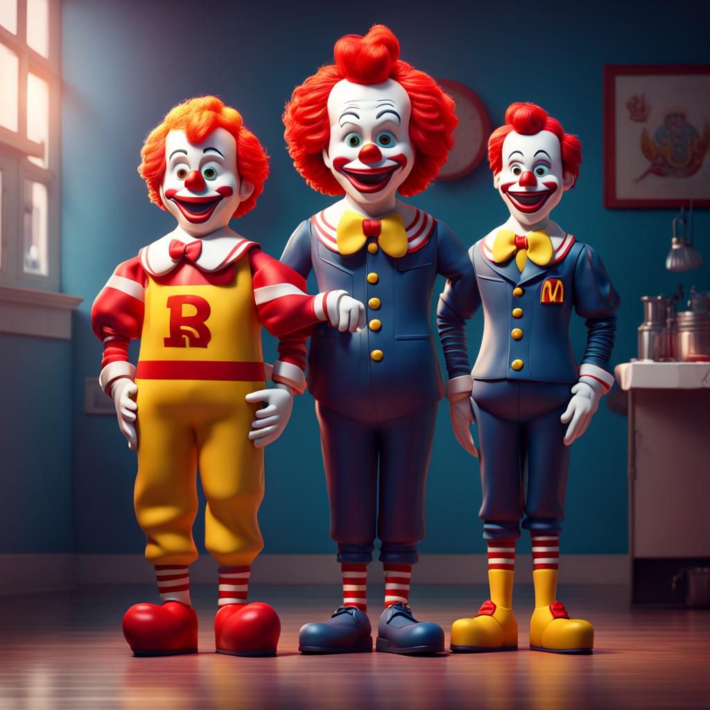 Ronald McDonald in Pixar-Style 3D Digital Art