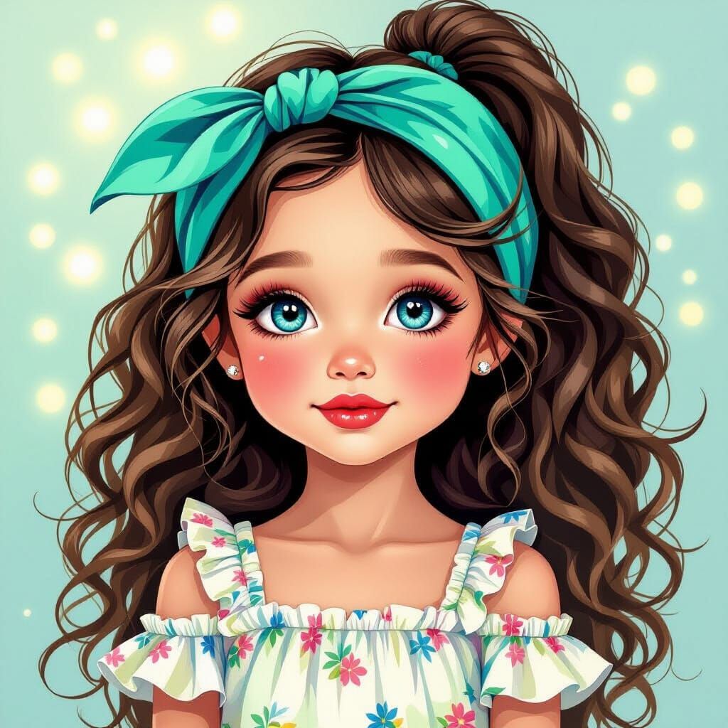 Joyful Girl in Summer Dress Diamond Painting Art