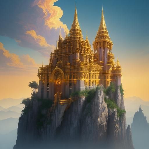 Majestic Sun Goddess Palace in Mountains