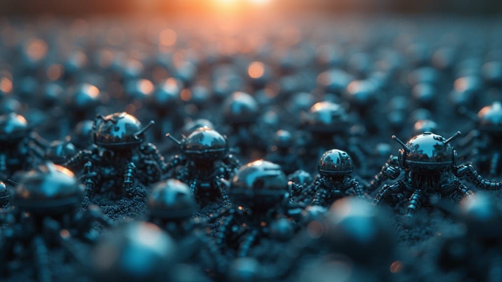 Realistic 4K Image of Nano-Machine Swarm