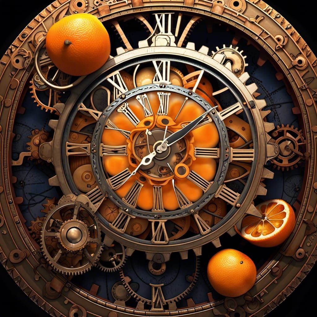 Steampunk Clockwork Orange Digital Matte Painting