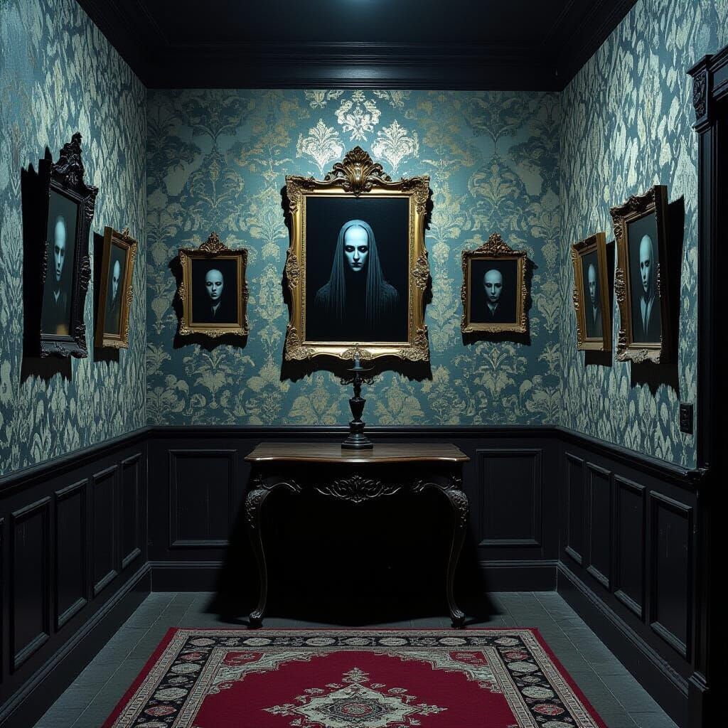 Eerie Haunted House Room in Gothic Style
