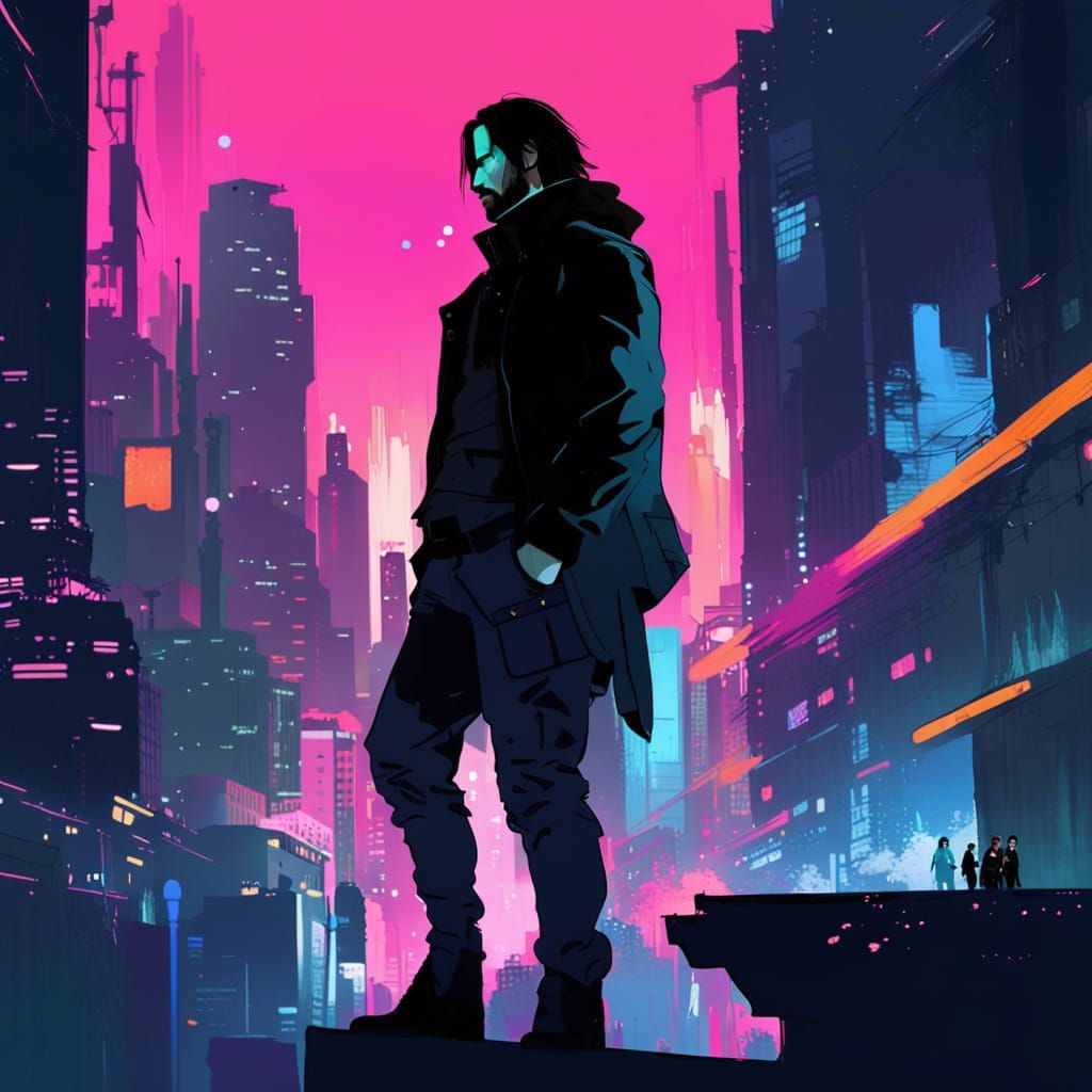Johnny Silverhand and the cyberpunk city
