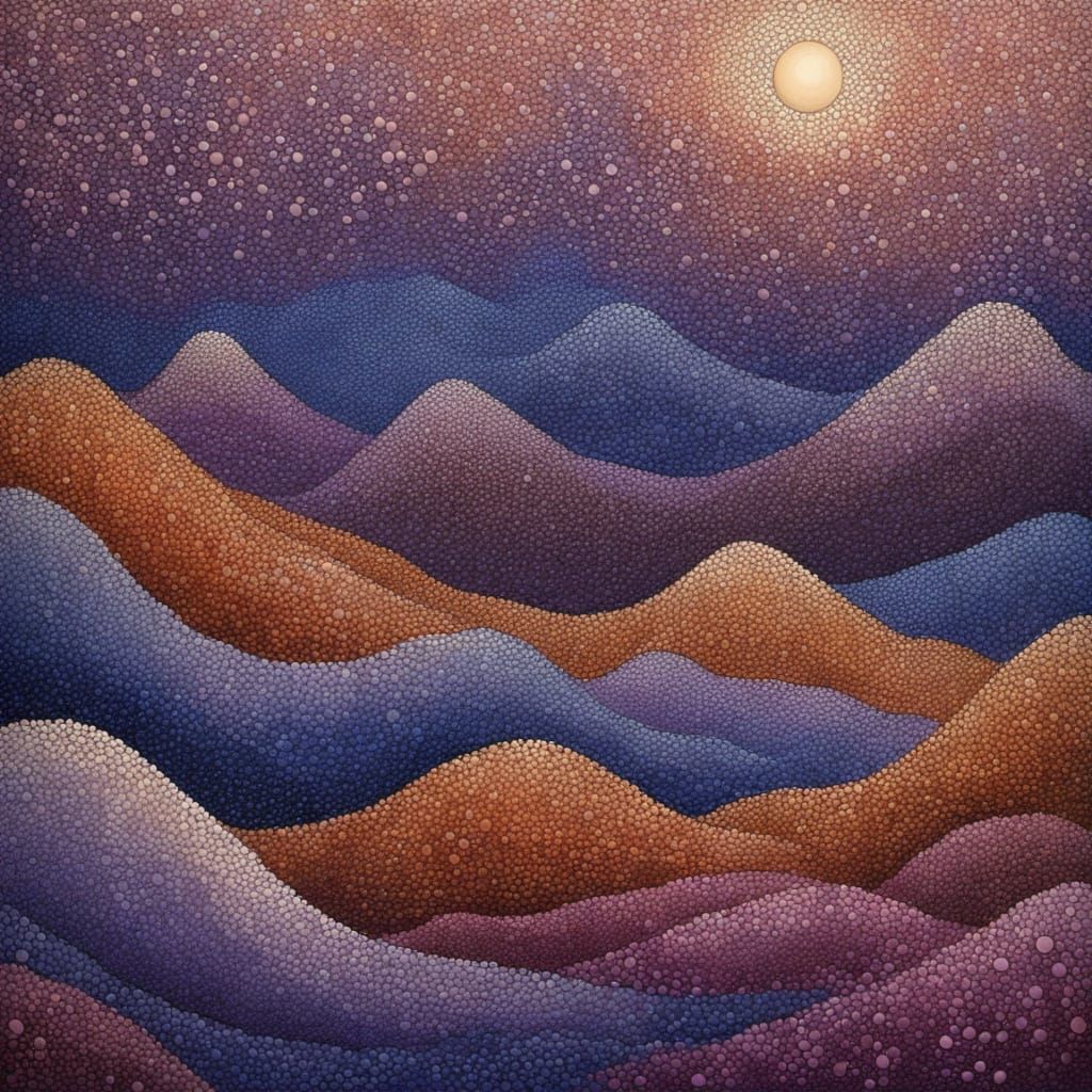 Surreal Abstract Painting of Santa Fe at Twilight