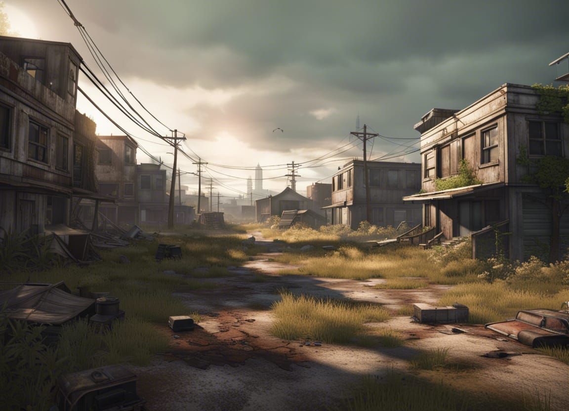 Dystopian Post-Apocalyptic City Suburbs in Unreal Engine